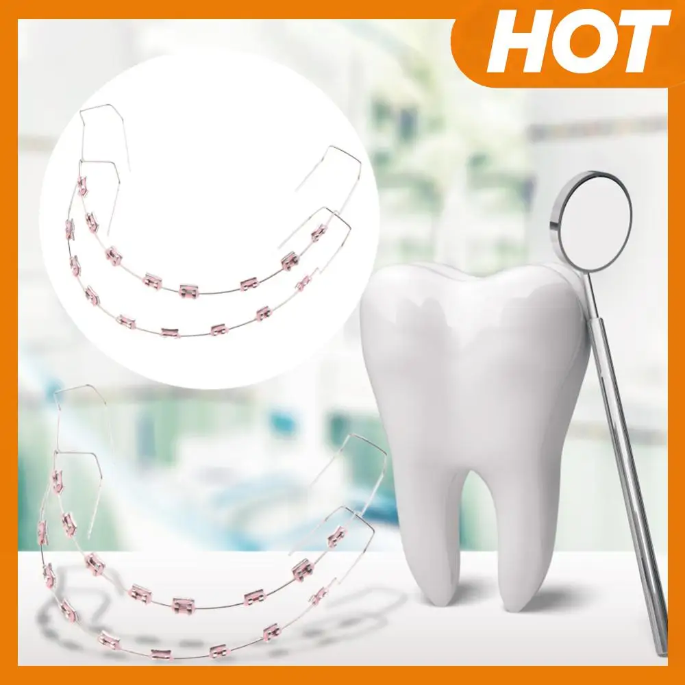 

1 Pair Dental Fake Braces with Storage Box Dental Fashion Decoration (Pink)