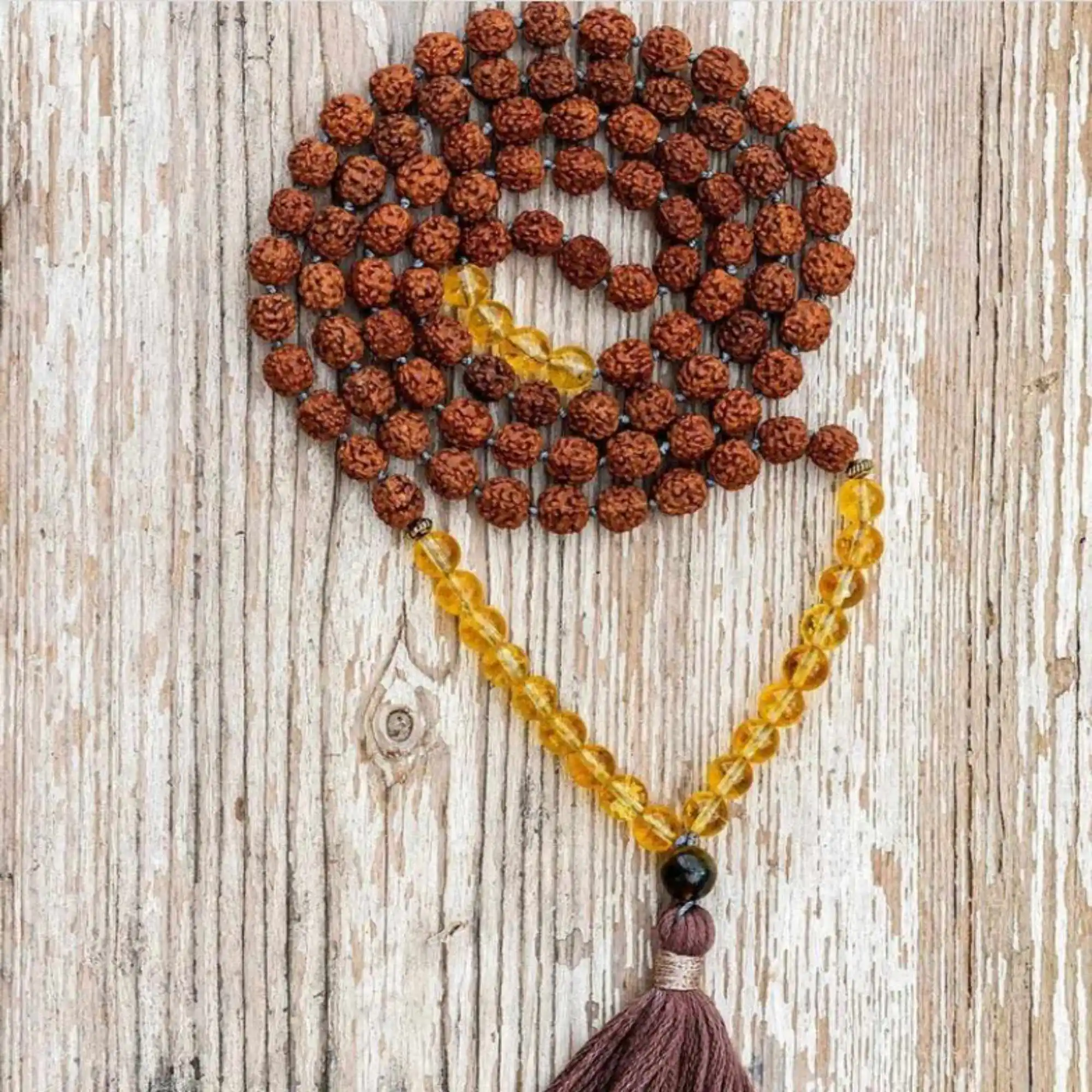 

8mm Natural knot 108 Rudraksha gemstone beads necklace Prayer Bohemia Chain spread Gift Diy Cuff Lucky Blessing Prayer Men