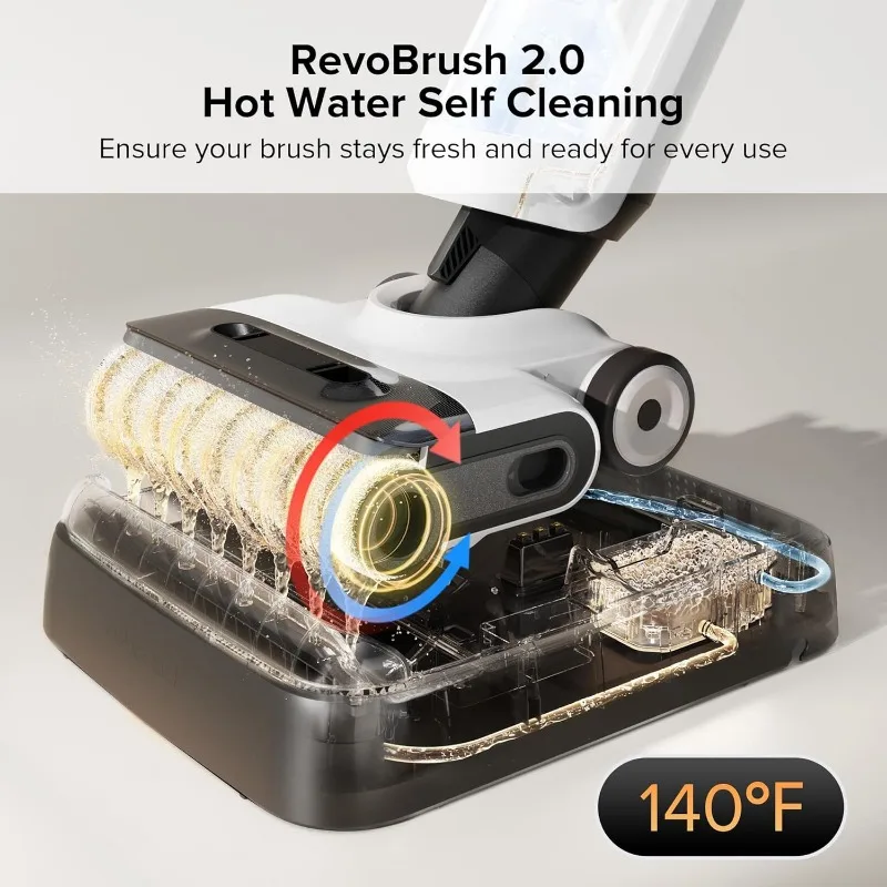 roborock Flexi Wet Dry Vacuum Cleaner,180° FlatReach Design,17000Pa Cordless Vacuum Mop with Hot Water Self-Cleaning&Self-Drying