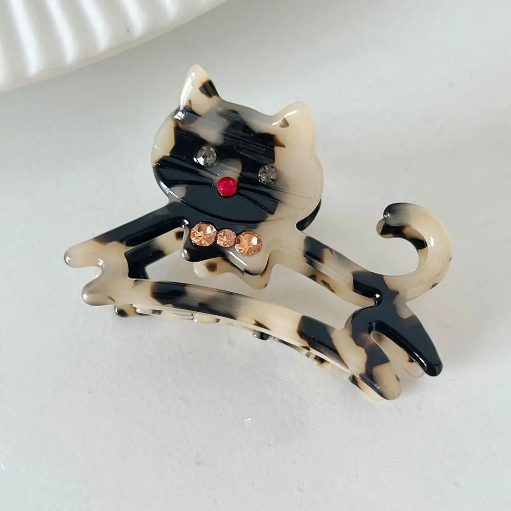 

Fashion Acetic Acid Acetate Animal Cat Hair Claw Diamond Cartoon Rhinestone Hair Clip Headdress Hollow Shark Clip Girl
