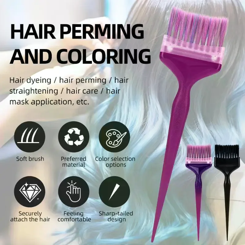 

4 Types Hair Dye Easy Clean Durable 8pcs Replaceable Brush Head Salon & Home Hairdressing Tinting Coloring Tools Accessories Kit