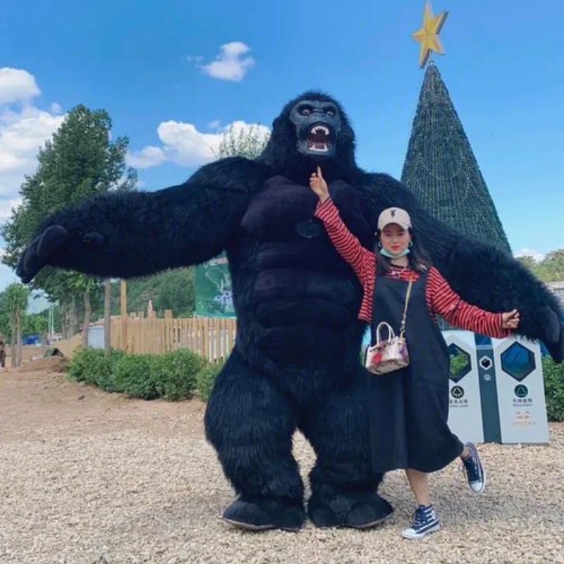 

200-300cm Giant Gorilla king kong Gorilla Mascot inflate chimp orangutan Walking Inflatable Costume party Advertising show props