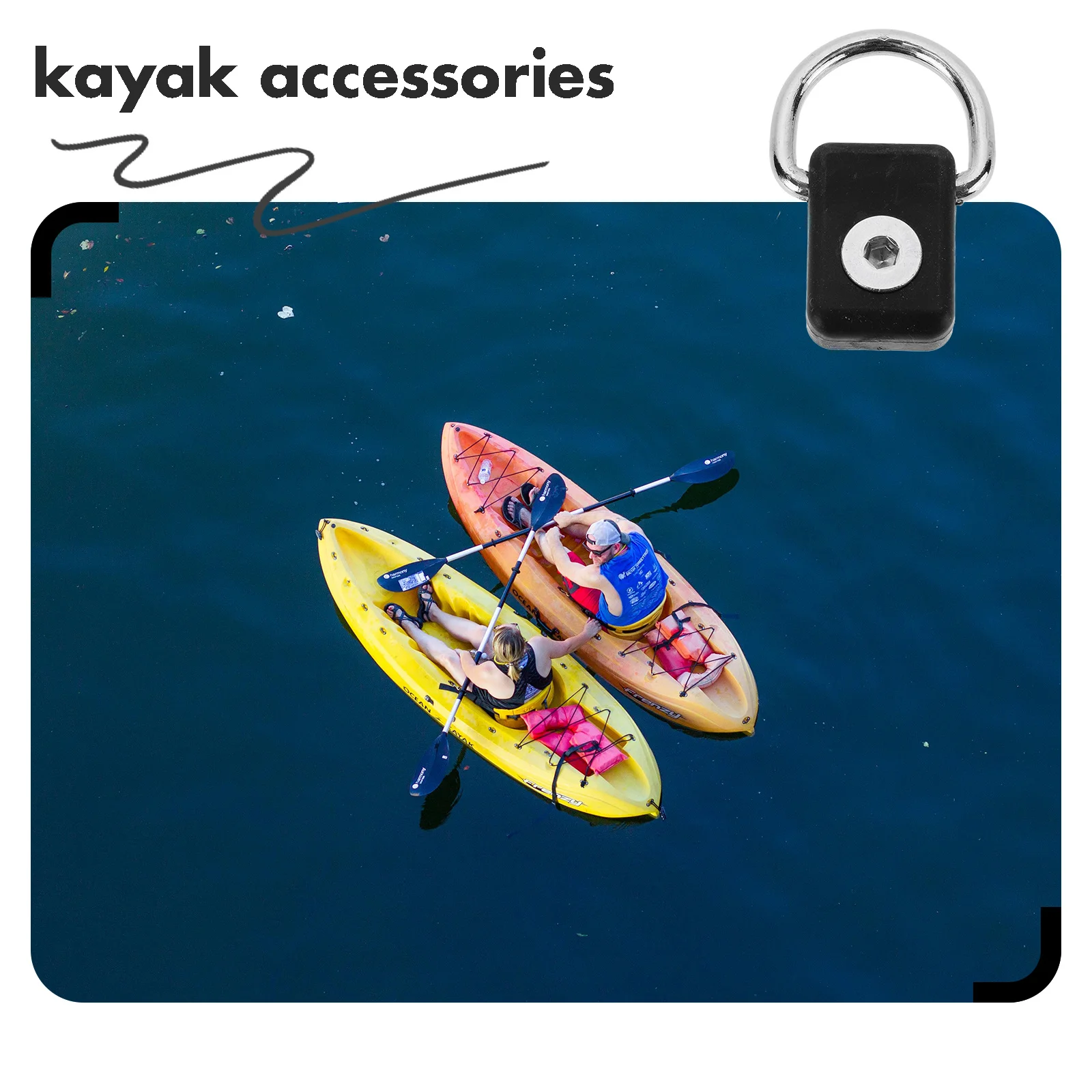 

6 Pcs D-shaped Buckle Kayak Rings Canoe Boat Accessories Elastic Rope Fixator Cord Holder