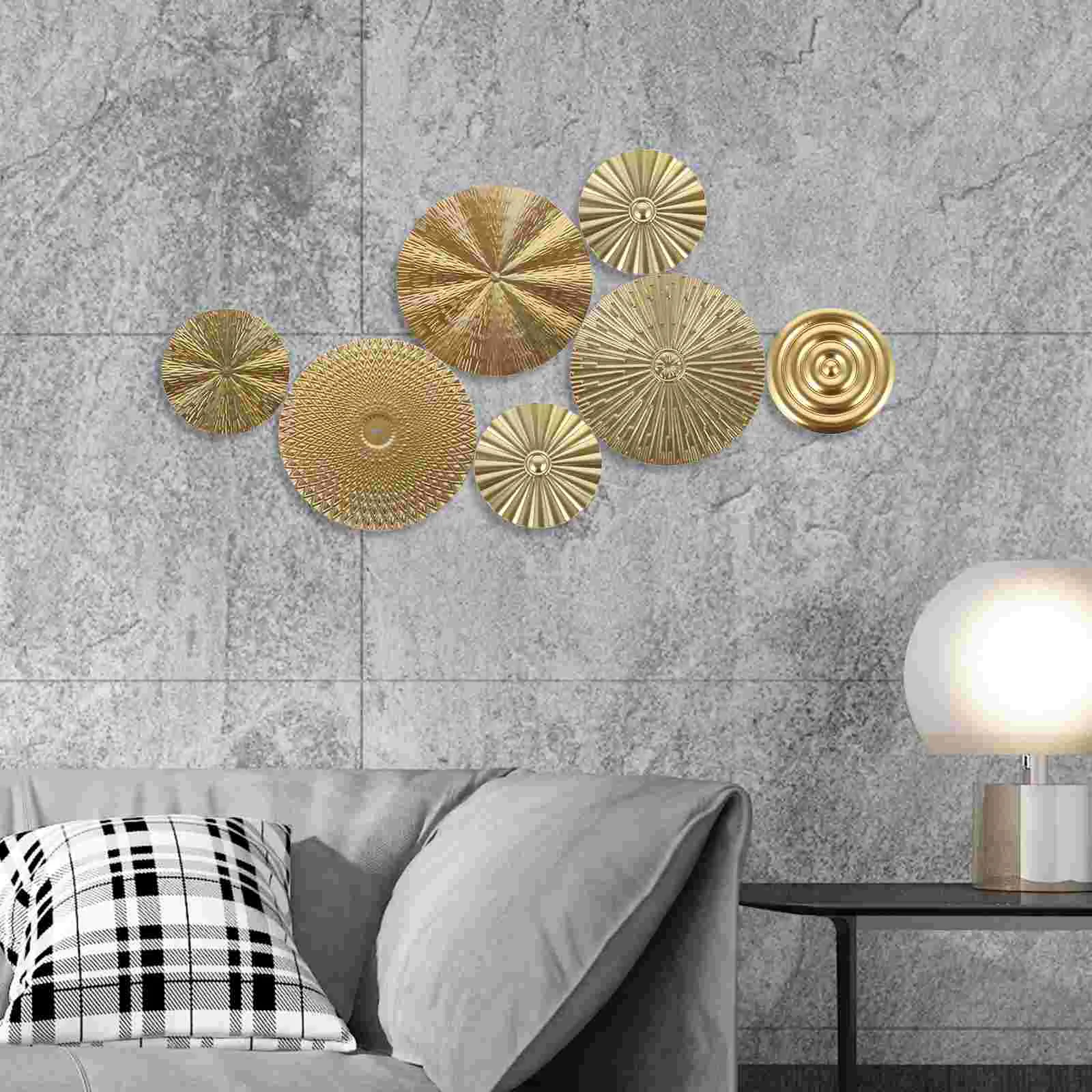 Gold Wall Hanging Bathroom Decor Accessories Circular Decorations for Home Living Hallway Tray House