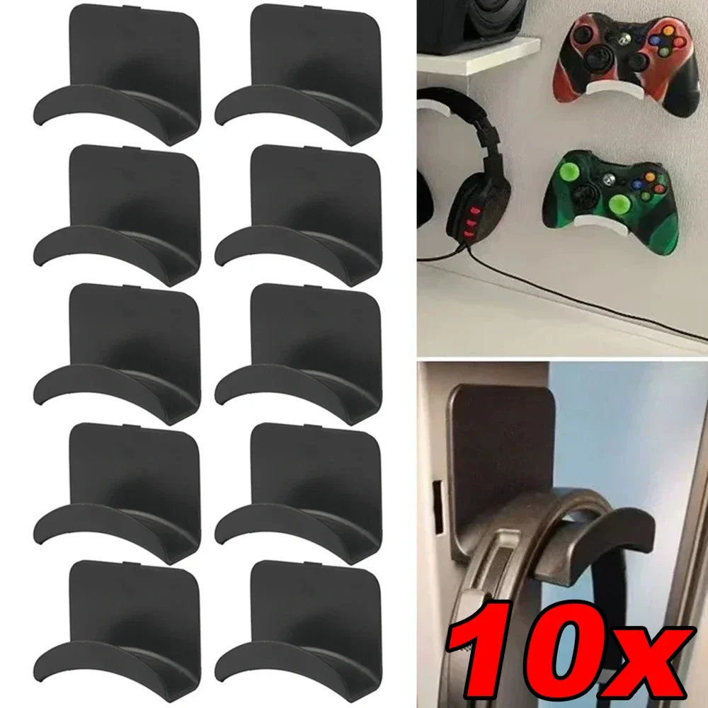 1-10PCS 벽걸이형 헤드폰 스탠드 접착성 플라스틱 책상 아래 헤드셋 랙 홀더 게임용 이어폰 브래킷 지원