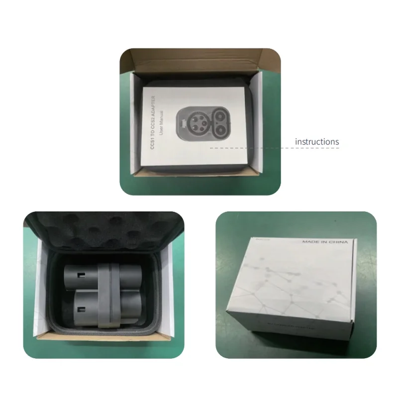 CCS1 إلى CCS2 EV مهايئ شاحن 32A شحن سريع العالمي مركبة كهربية التوصيل مع حماية الزائد مقاوم للماء