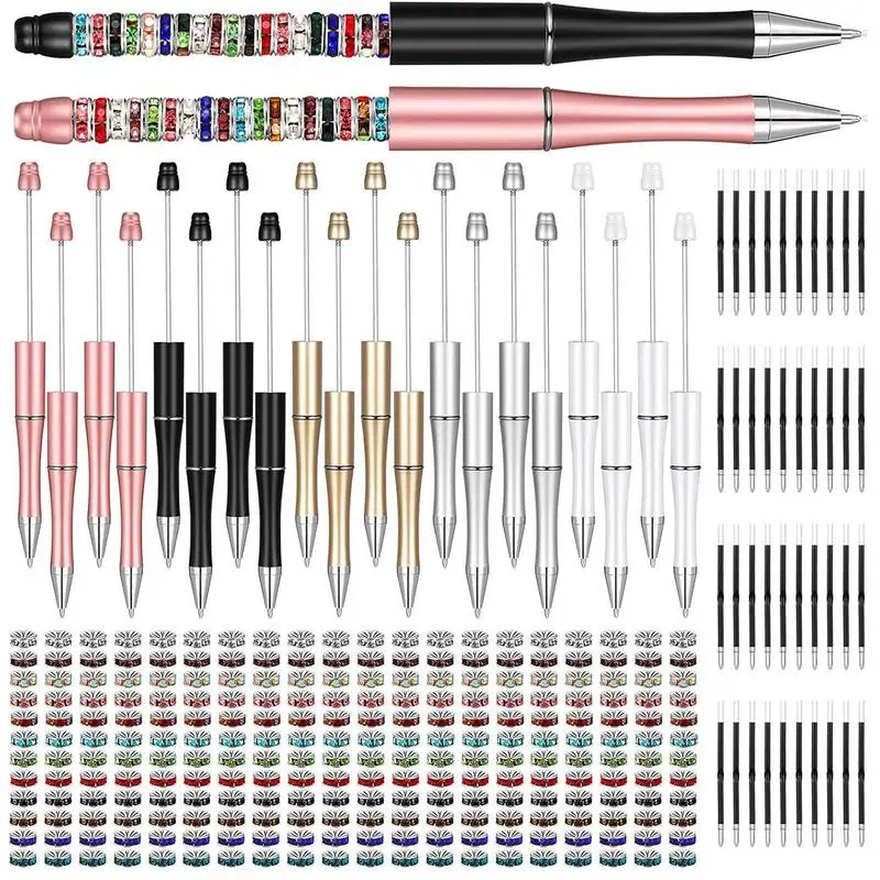 conjunto de canetas esferograficas com mm prata espacador granulos suprimentos para artesanato diy 01