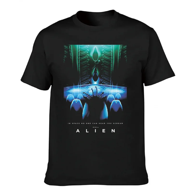 

80s Horror movie Xenomorph 1115 Scary Sci fi Alien Ripley Weyland gift T shirt for man Large size Tops Monster Graphic clothes