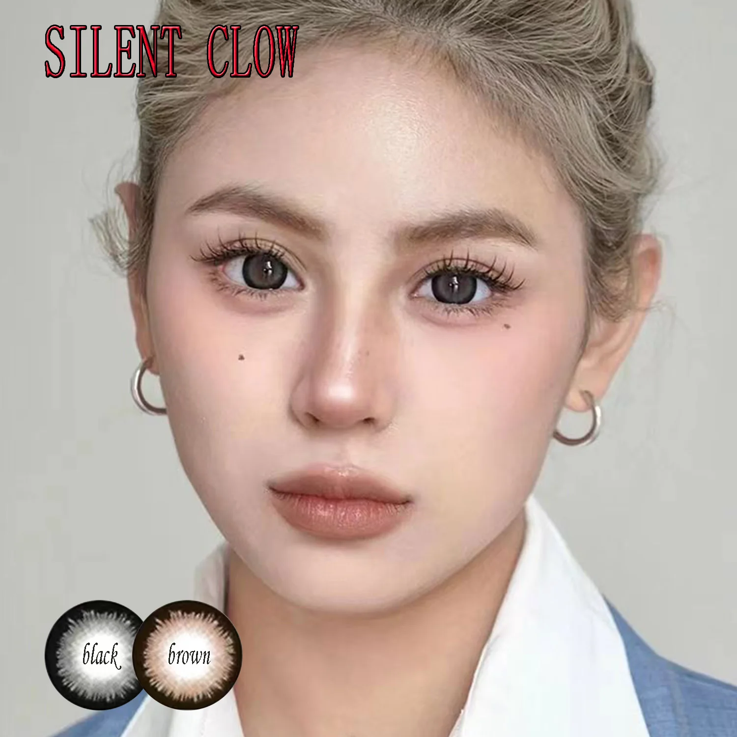 14.50mm Black Dolly Eye Soft Contacts Lenses with Power Anime Eyewear Accessories lentes de contacto Silent Clow