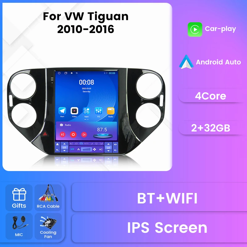 9.7inch Tesla Style Screen Android Car Radio WIFI for Volkswagen Tiguan 2010 – 2016 Multimedia Video Player GPS Navigation 4core