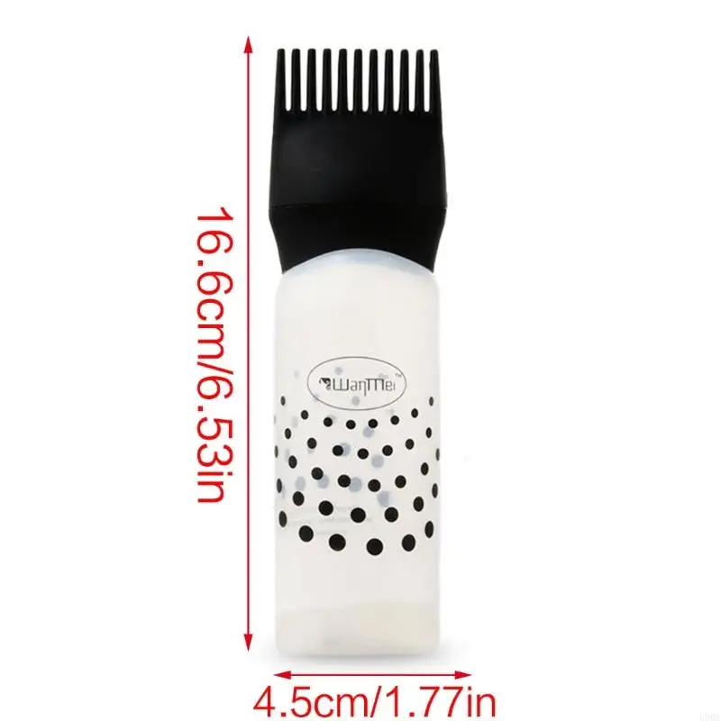 U0DE Botella eficiente para cuidado del cabello para limpieza en seco y teñido para uso conveniente