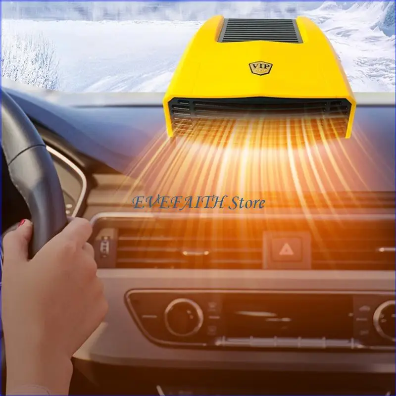 124B Compact Battery Fan Battery Powered Compact Fan Heater for Defogging Mirrors