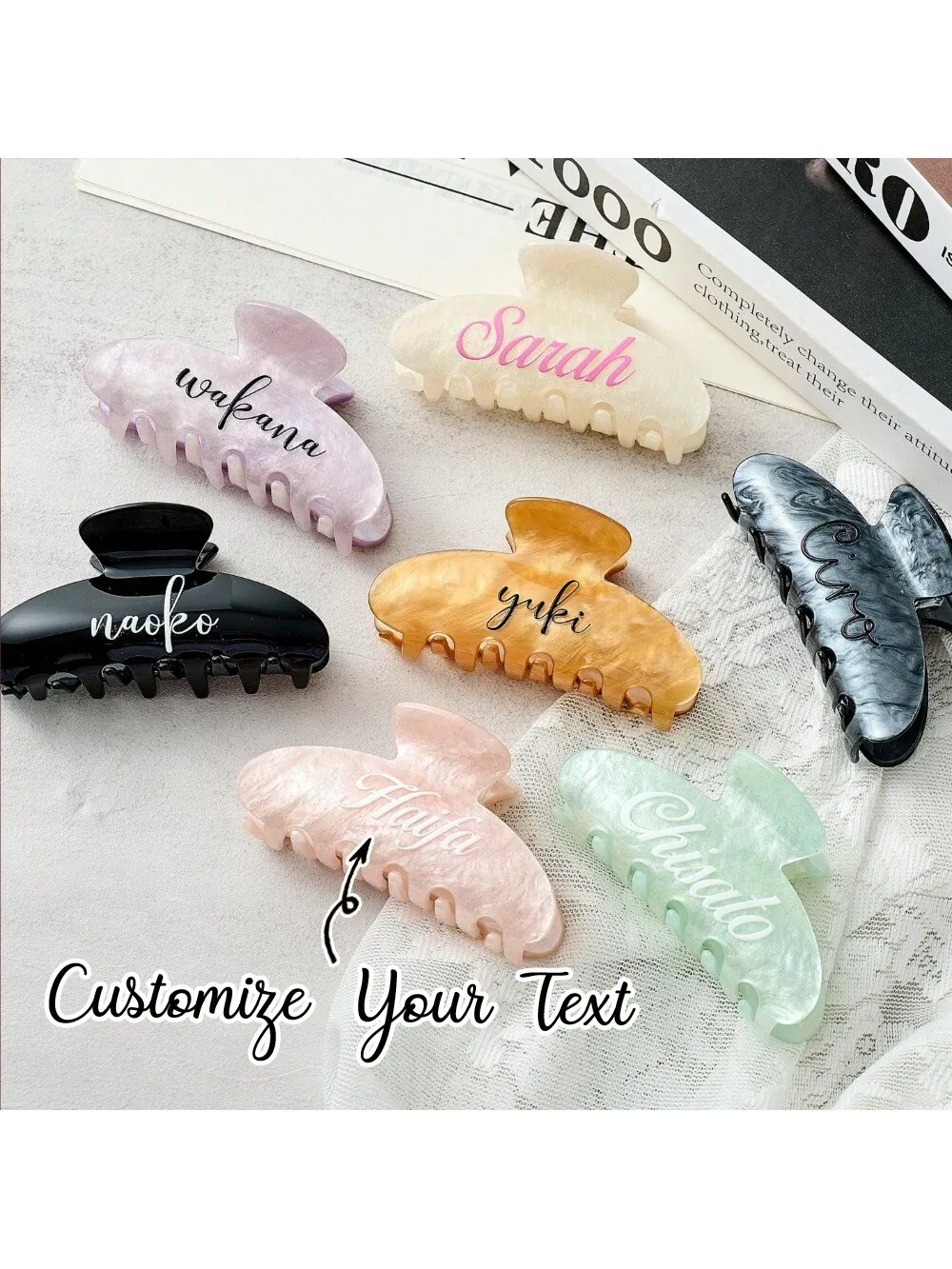 1PC Custom Hair Clip - Personalized Bridesmaid Gift, Bohemia