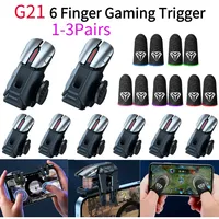 1-3Pairs G21 Mobile Phone Game Trigger Gamepad Joystick 6 Finger Aim Shooting L1 R1 Key Button Game For PUBG Game Controller
