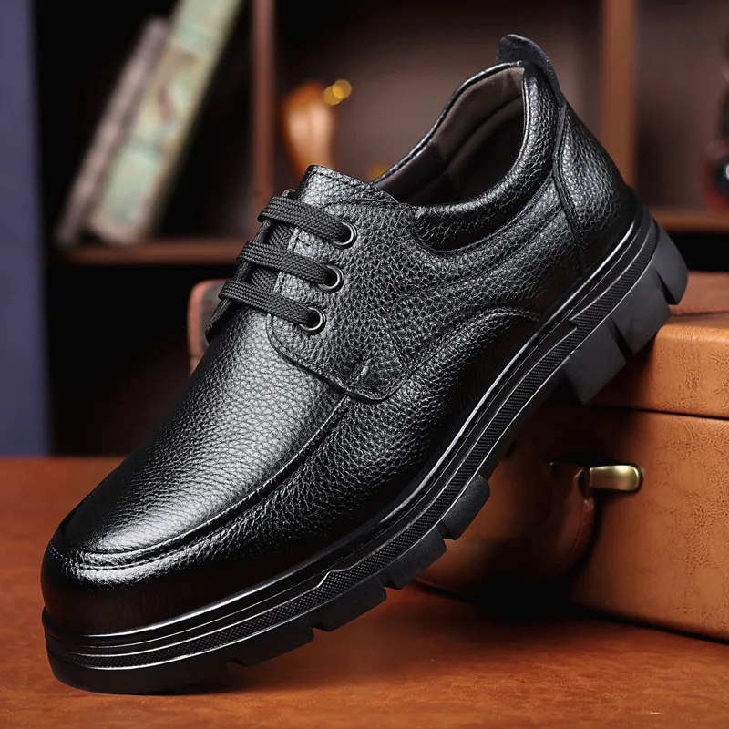 

Men's Leather Shoes - Spring/Summer 2026 New Style - Genuine Leather Business Casual Soft Leather Thick-Topped Men's Shoes，38-44