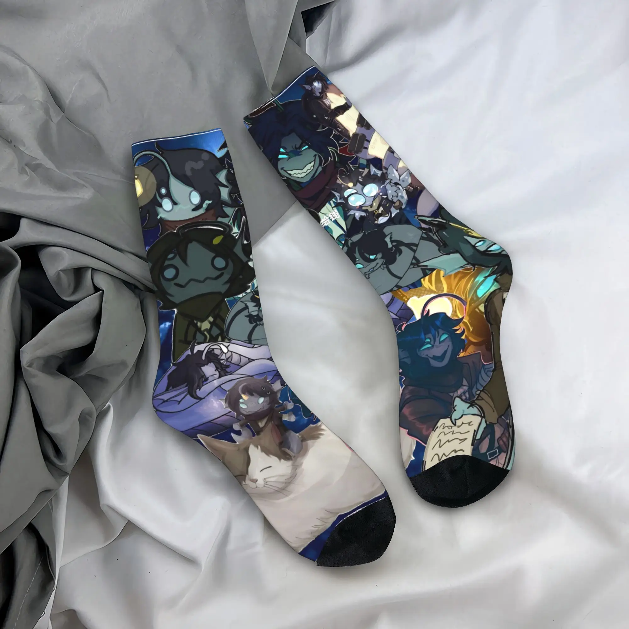 Sebastian Solace Pressure Horror Game Socks  Non Slip Stockings Unisex Men Warm Soft Skateboard Socks Autumn Novelty Print Socks
