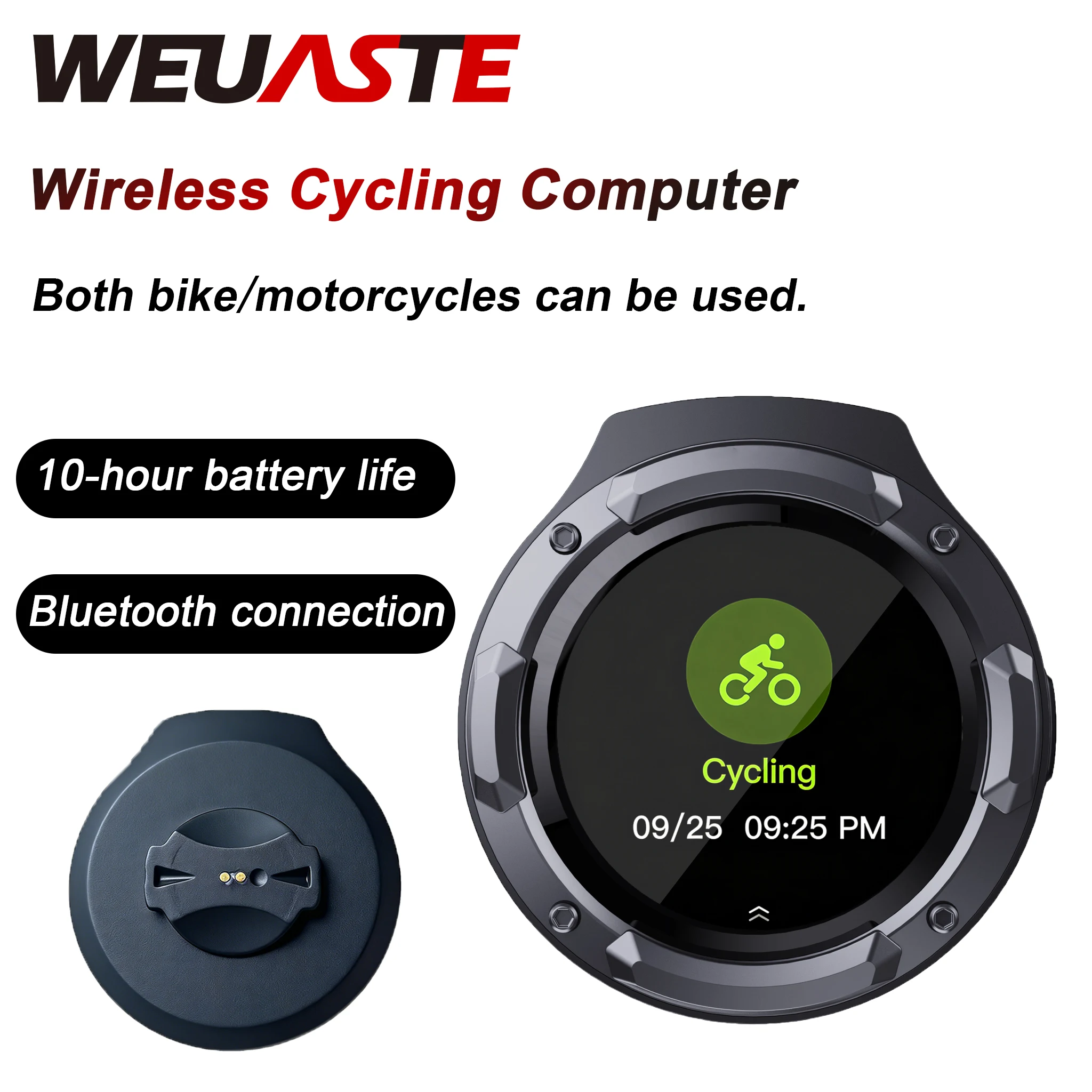 WEUASTE NEW Wireless Cycling Navigation Computer For Road Mountain Bikes – 10Hour Battery Life Waterproof Bluetooth connectivity