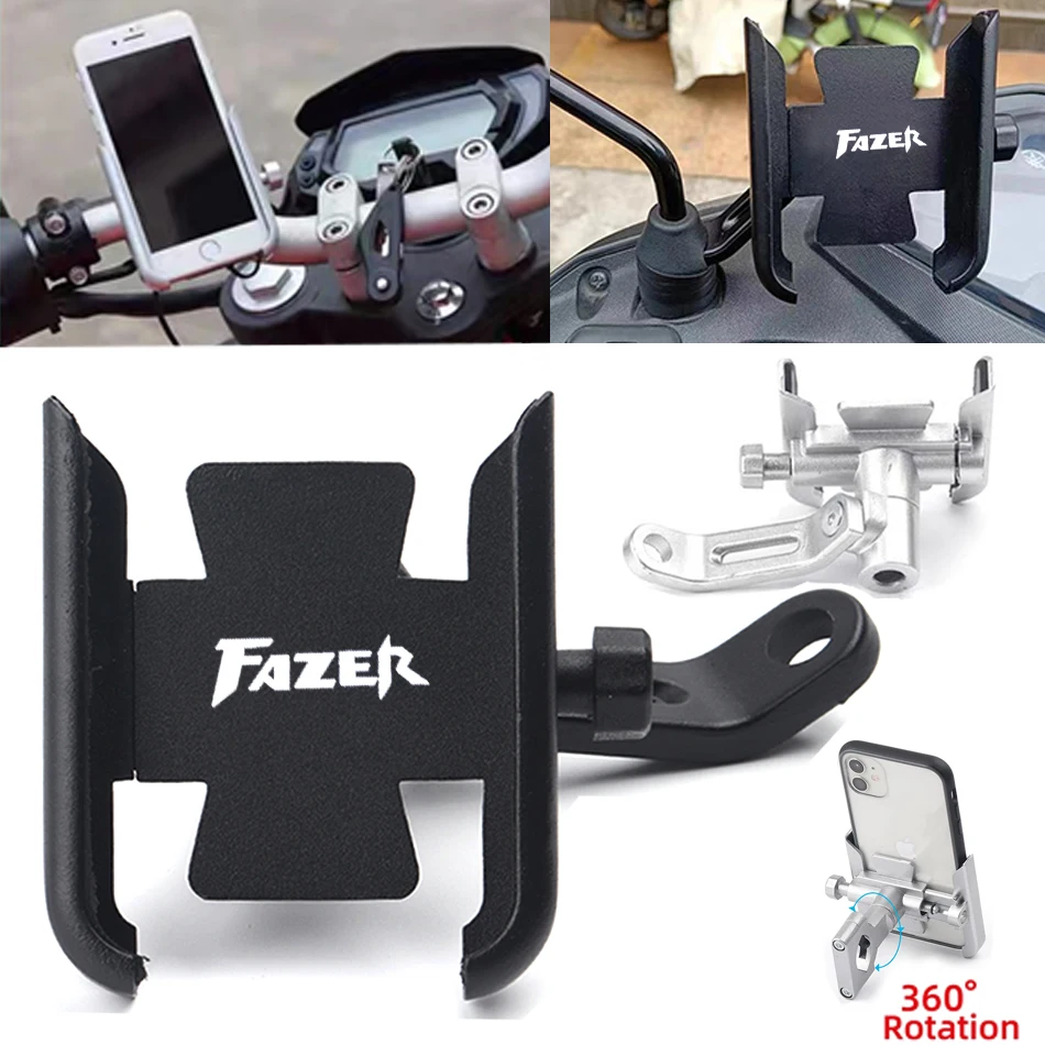 

New Motorcycle Handlebar Rearview Mirror Mobile Phone Holder GPS Stand Bracket For YAMAHA FAZER FZ1 FZ1S FZ1N FZ6 FZ8 FZ8N FZ8S