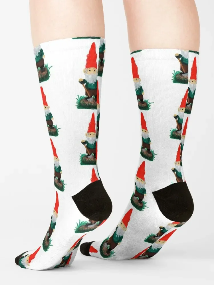 Garden Gnome-Chaussettes mignonnes de peinture à l'huile pour hommes et femmes, anti-ALD, football, sports et loisirs