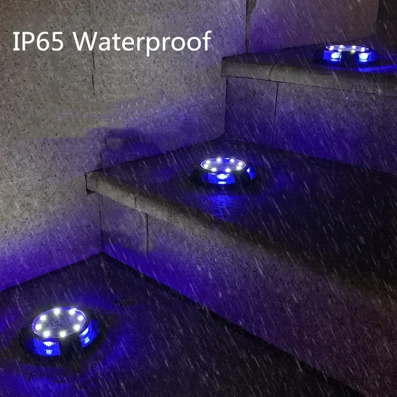 4 قطعة 12LED قرص الطاقة الشمسية ضوء في الهواء الطلق حديقة الشمسية إضاءة تحت الأرض سطح السفينة ضوء الأضواء دفن الشمسية LED مصباح حديقة ديكور #4