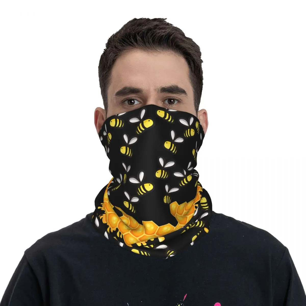 Honey Bees-Bandana estampada para hombre y mujer, pañuelo multiusos para ciclismo, cubierta para el cuello, Unisex