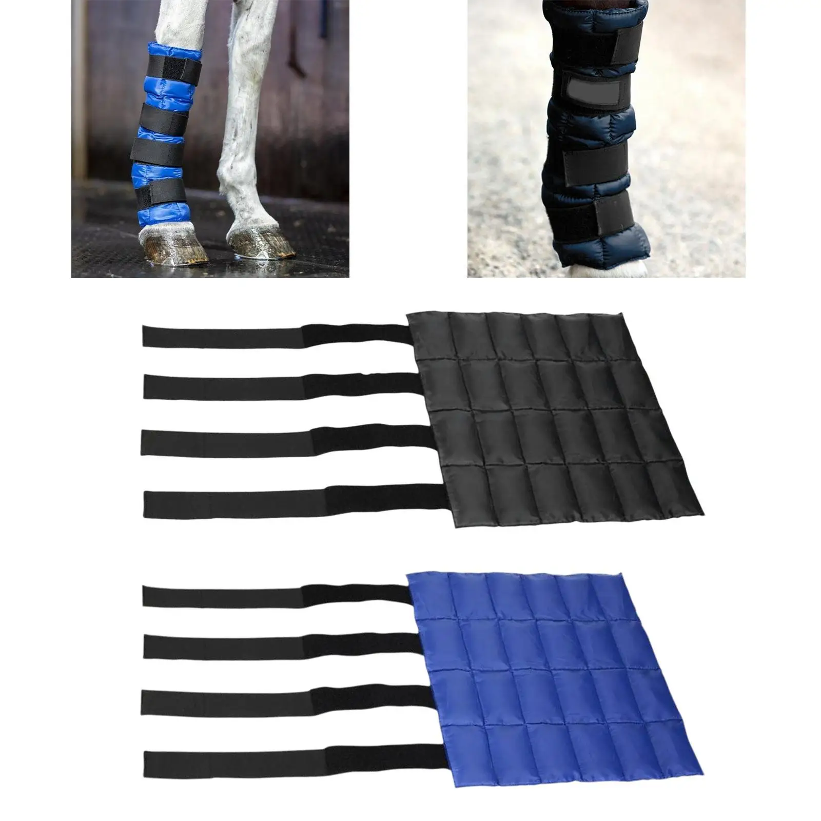 

Horse Ice Leg Wrap Ice Pack with Flexible Straps 24 Grid Multifunctional Horse Cooling Wrap Ice Boot for Legs Knee Equestrian