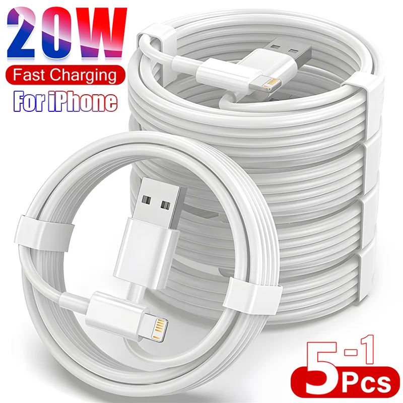 1-5Pcs PD 20W Fast Charging Cable For Apple iPhone 14 11 13 12 Pro Max Plus XS XR Phone USB Data Wire Cord Charger Accessories