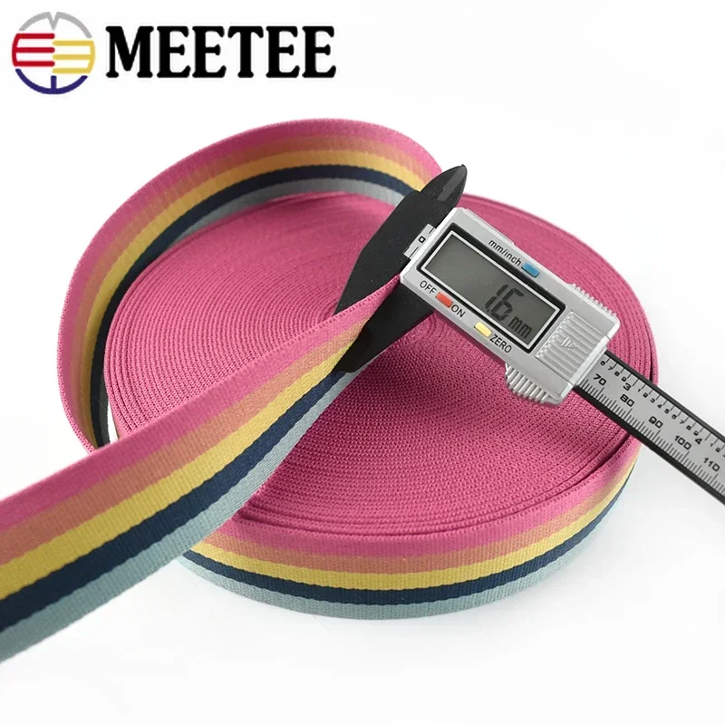 Meetee 4M 38mm Polyester Farbe Plain Weben Gurtband Taschen Band Band Band DIY Kleid Dekoration Spitze Band Nähen zubehör