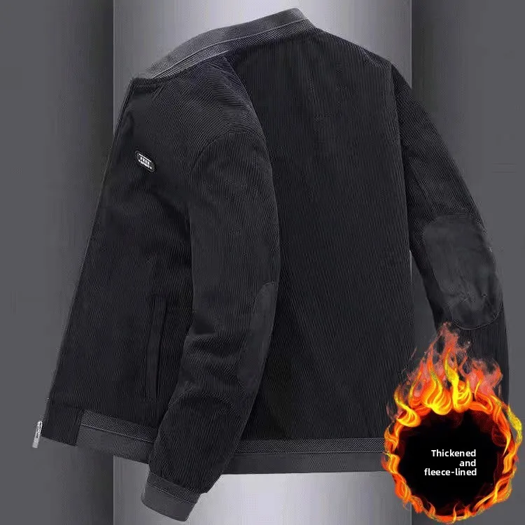 

Мужская вельветовая куртка с бейсбольным воротником свободного кроя Fce, винтажная верхняя одежда, теплая и удобная на осень