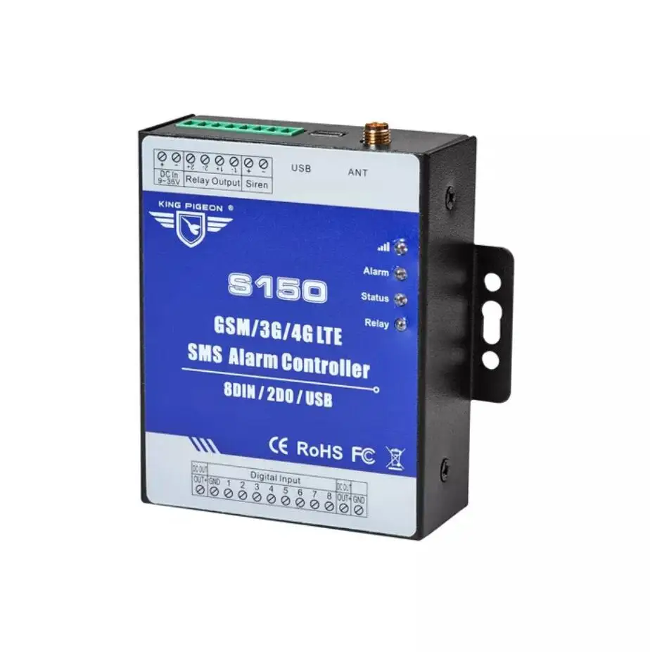 Imagem -02 - Módulo Controlador de Alarme Gsm Segurança Automação Industrial com 8din 2do Interruptor Controle Remoto Sms 2g 3g 4g