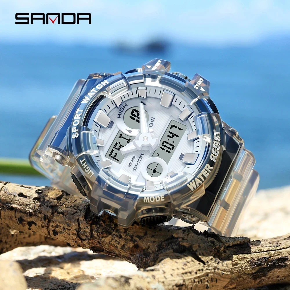 SANDA Top Brand 2023 New Men's Watches Sport Military Quartz Watch for Men Digital Watch Waterproof Clock relogio masculino 3100