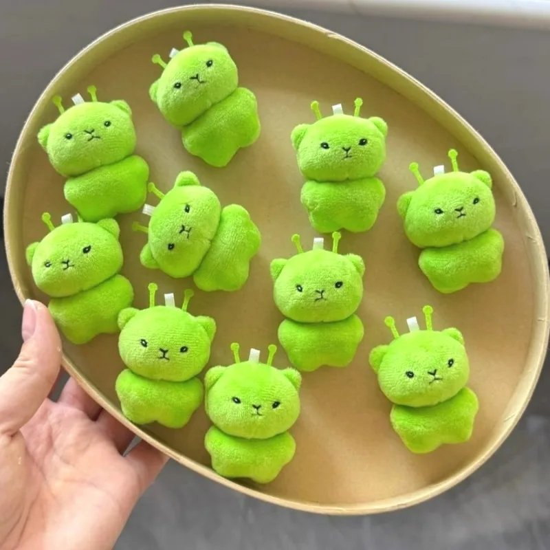 10pcs Funny Alien Cat Plush Toy Cartoon Stuffed Animal Keychain Accessories Creative Ugly Cute Backpacks Pendant Party Gifts