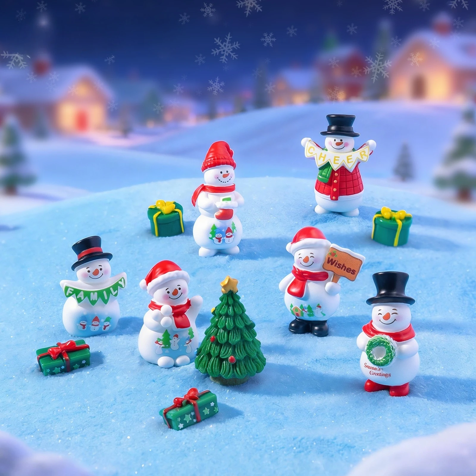 8 Peças De Mini Decorações De Natal Para Casa: Bonecos  Enfeites De Árvore De Natal Com Cenário Nevado – Presentes De Ano Novo
