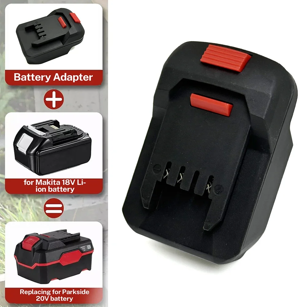 Adaptador conversor para bateria de íon-lítio makita 18v para converter para lidl parkside x20v adaptador de bateria de íon-lítio acessórios de ferramenta elétrica