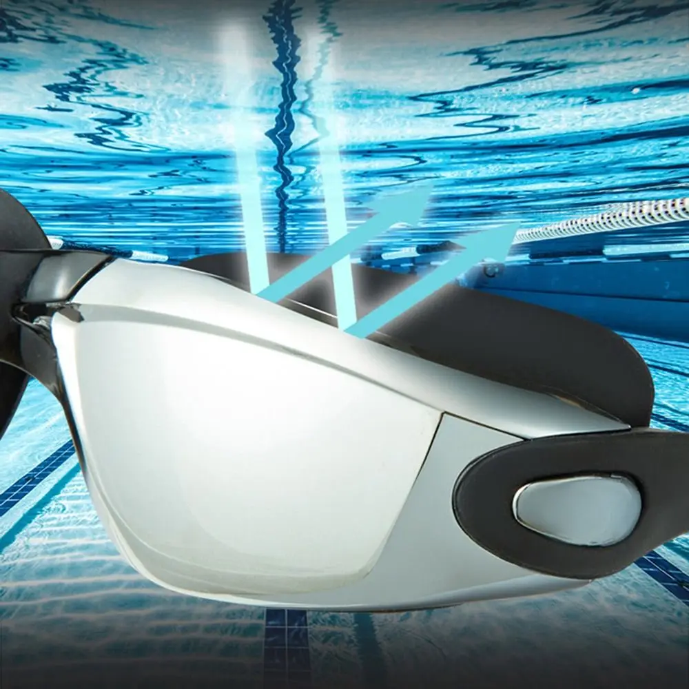 

Anti-fog Adult Swimming Goggles Set Adjustable UV Protection Silicone Swim Cap Waterproof Unisex Electroplated Flat Glasses