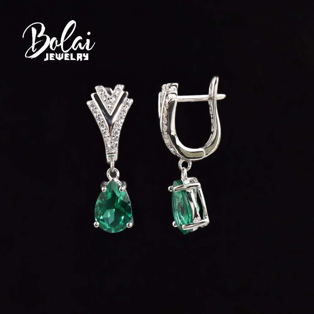 

Легкие роскошные висячие серьги из стерлингового серебра 925 пробы, созданные груши 7*10 мм, изумрудные нано-ювелирные изделия для подарка на годовщину мамы