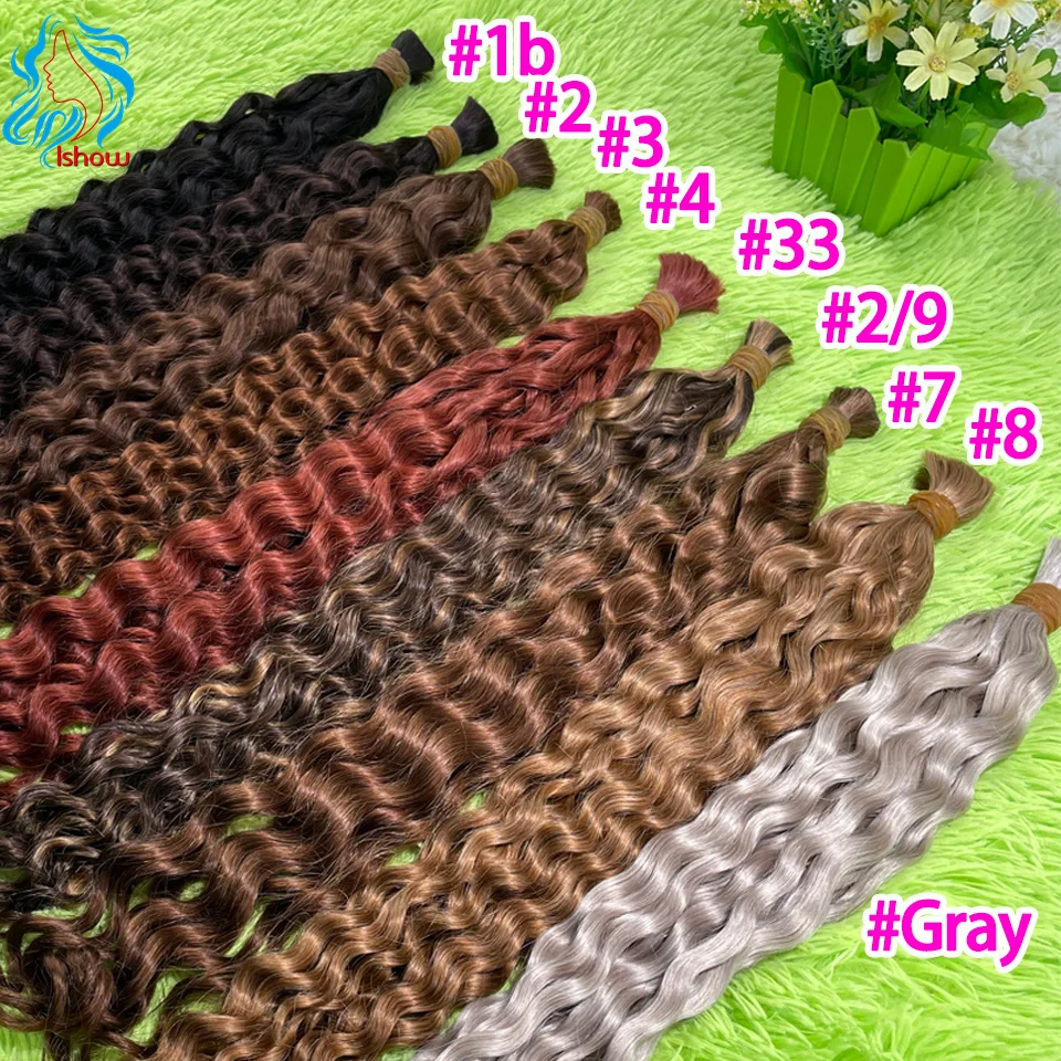 

Natural Human Braiding Hair 26 28 Inch Deep Water Wave Bulk Human Hair for Boho Braids No Weft 16A Virgin Curly Hair Extensions