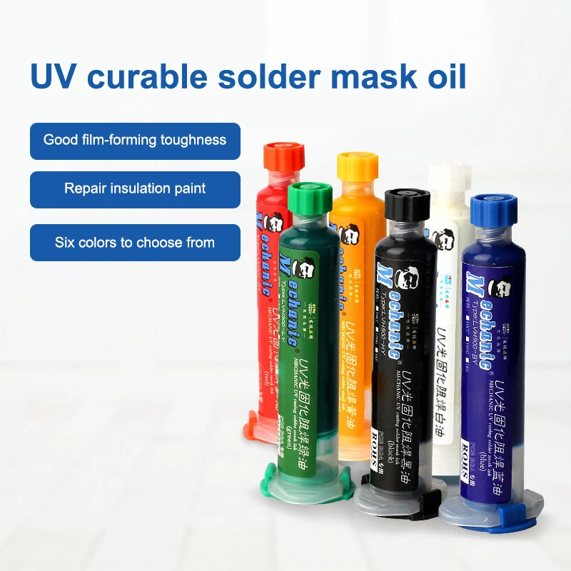 

1Pc 6 Colors Oil UV Photosensitive Solder Mask Ink BGA PCB Motherboard Paint Anti-Corrosive Anti-Arcing Repair Material