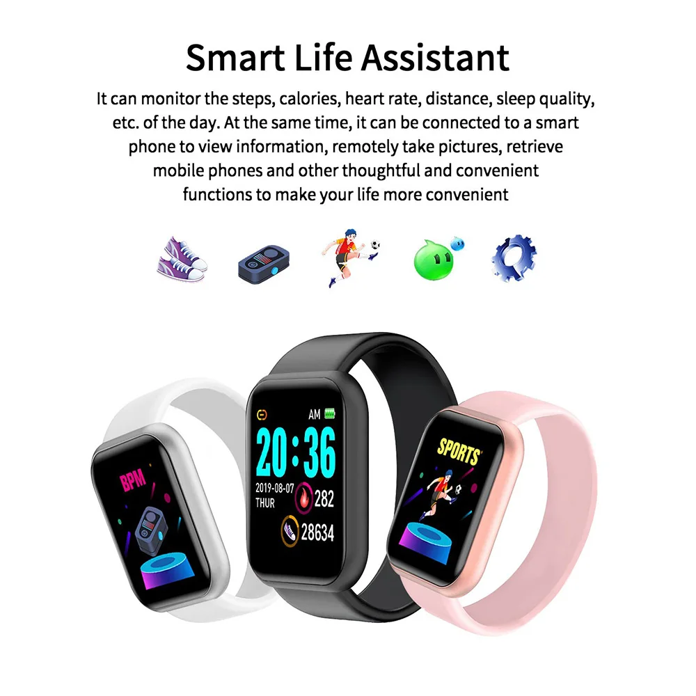 Mignon Watches Bracelet Boy And Girl 1.44” Screen 128*128 Multimotion Health Monitoring Alarm Clock Sport Smartwatch Android Ios