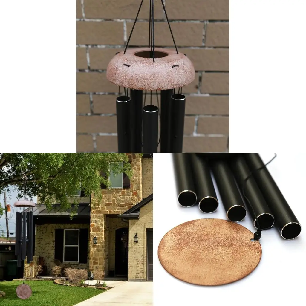 

Уличный колокольчик ветра, с 5 алюминиевыми трубками, деревянный колокольчик ветра в память о высоком качестве