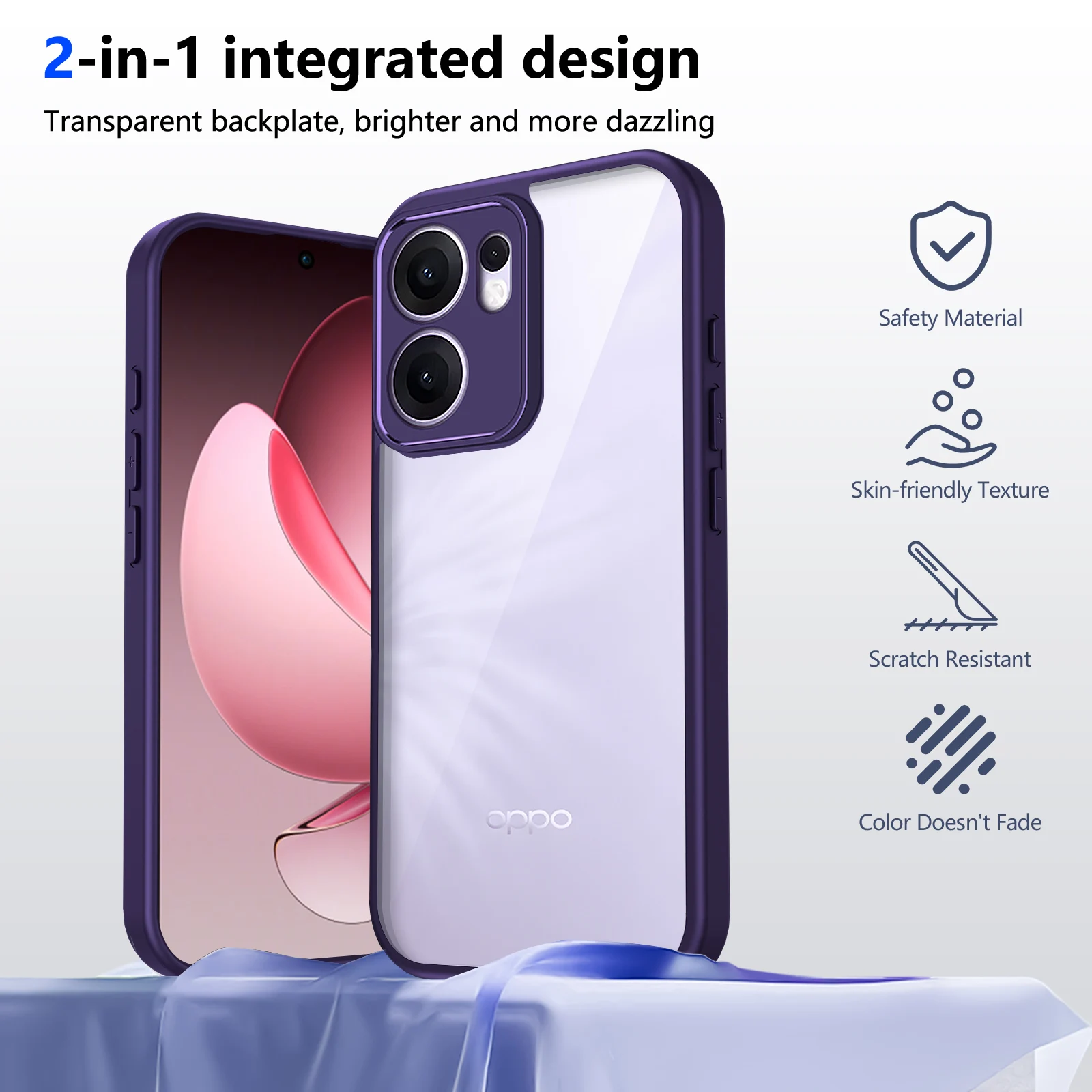 Für Oppo Reno 13A CPH2699 Fall Air Kissen Stoßfest Silikon Bumper Klar Matte Zurück Abdeckung Harte Telefon Fall für Oppo Reno 13A 5G – Detail 6