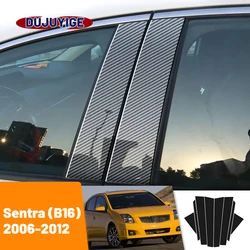For Nissan Sentra B16 2006-2012 2007 2008 2009 2010 2011 Carbon Fiber Window Door Column Deal B C Pillar Post Cover Trim Sticker
