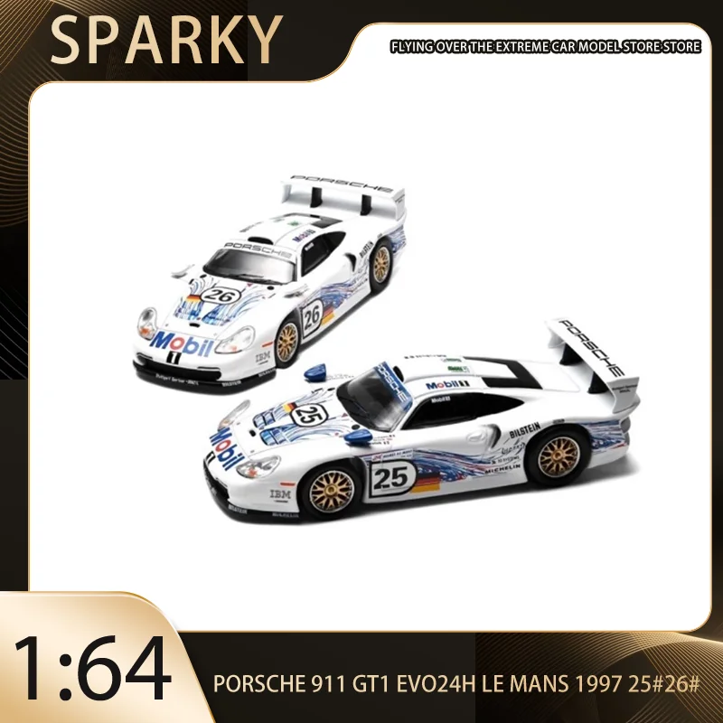 

Sparky 1:64 Porsche 911 GT1 EVO 24h LE MANS 1997 H.J.STUCK - T.BOUTSEN # 25 # 26. Крошечная эксклюзивная литая под давлением модель автомобиля из сплава.