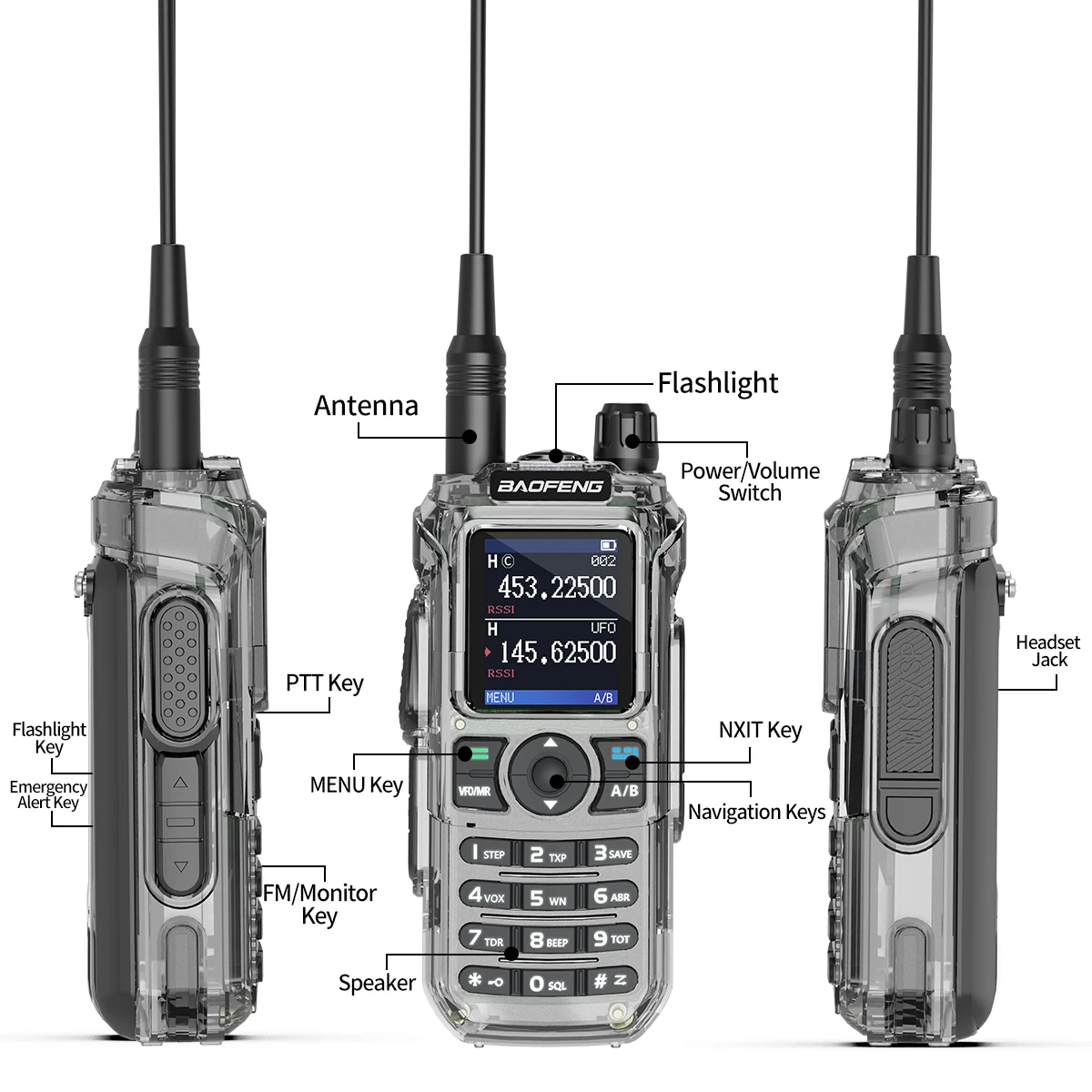 Baofeng UV-21 Pro جهاز اتصال لاسلكي نسخة تردد متعدد الموجات 999CH NOAA مع كابل برمجة تطبيق الهاتف من النوع C راديو هام #6