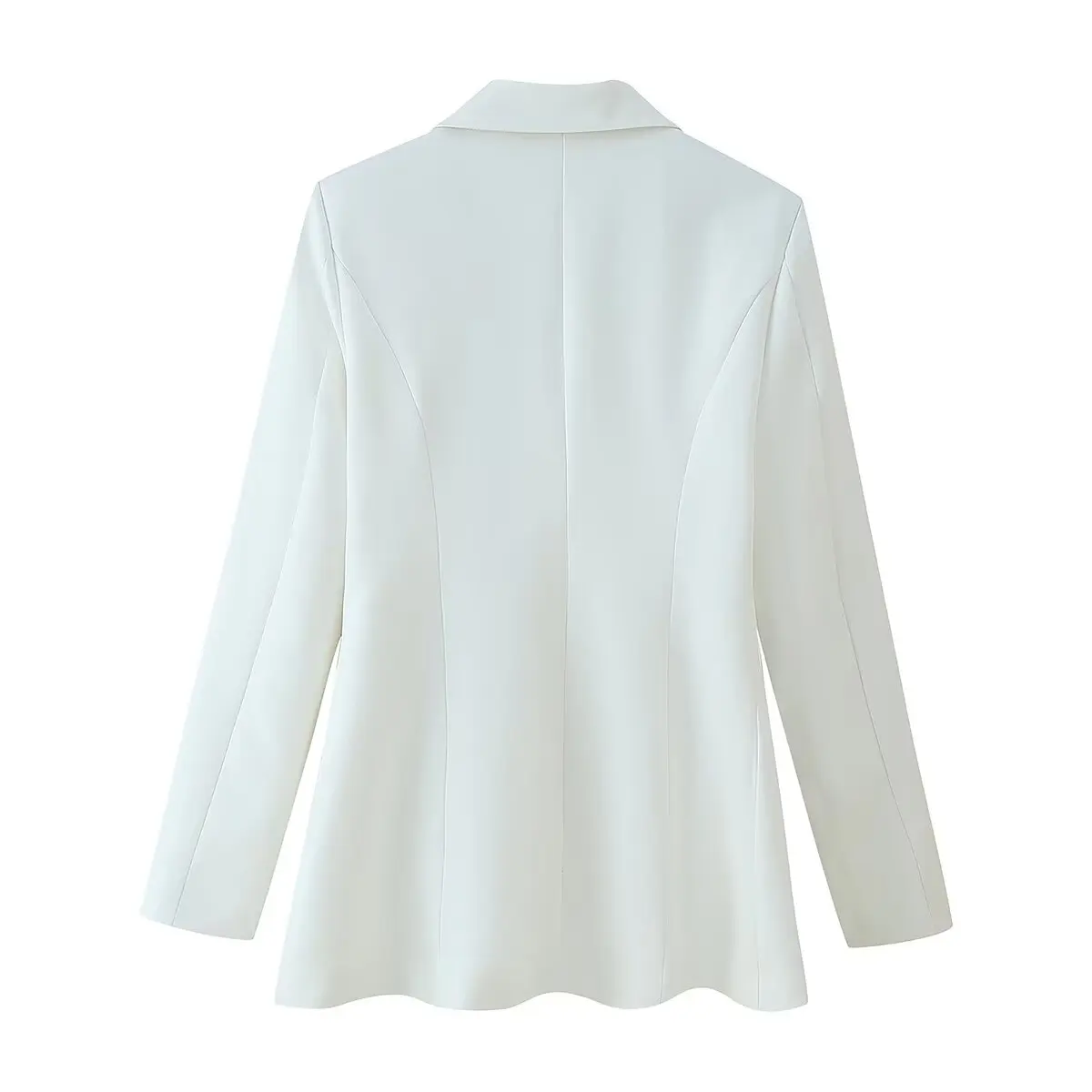 

ZBZA Spring New Women's Faionable Suit Jaet with Waist-Cinching Button Detail Notch Collar Long Sve Commute Sle