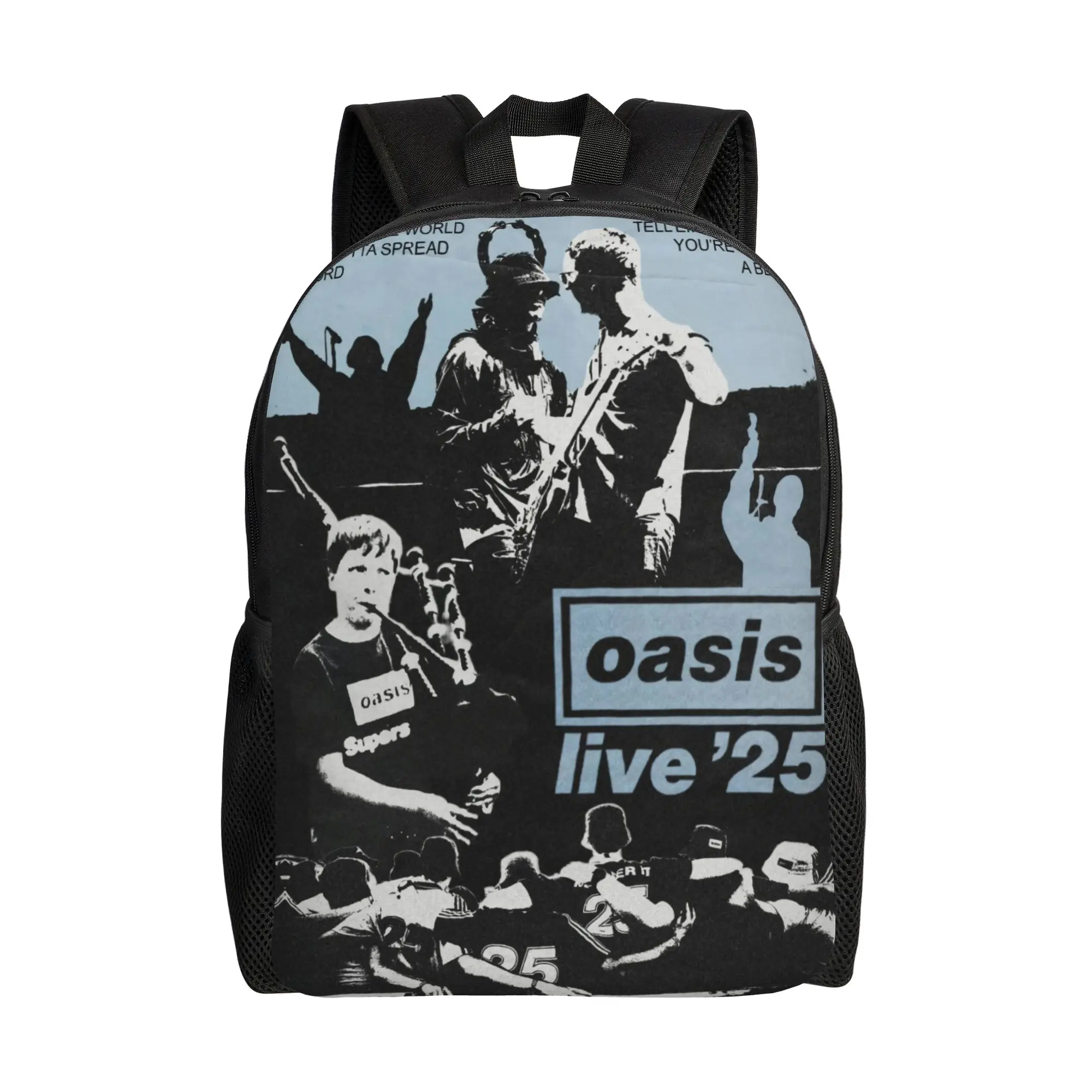 

Рюкзак O-Oasis Band, молодежный большой рюкзак из полиэстера, забавные школьные сумки, индивидуальный рюкзак для университета