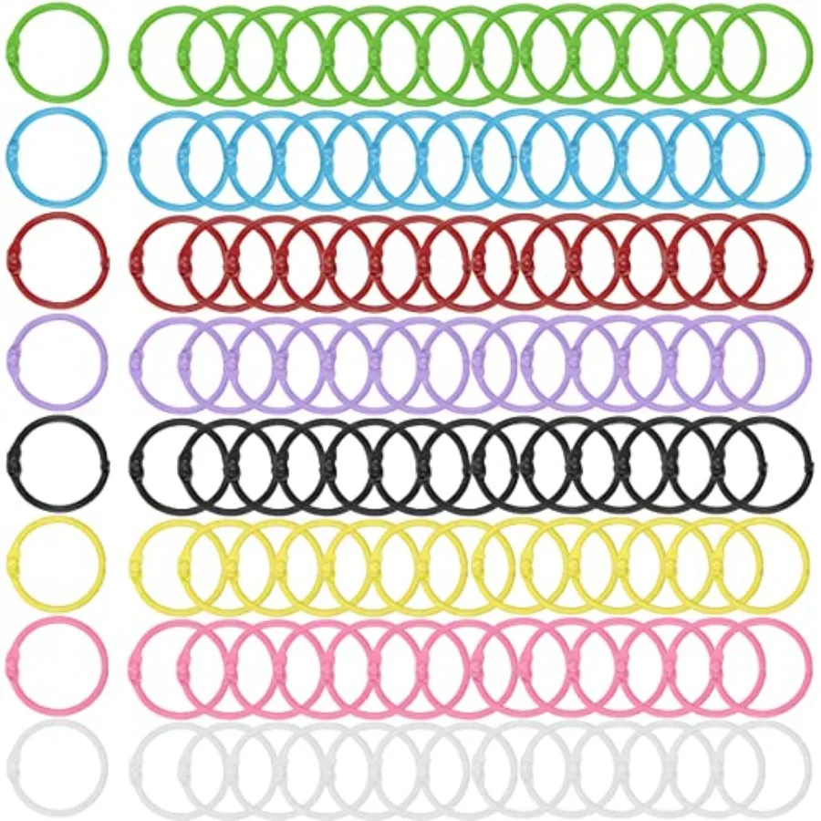 

120 Pcs Metallic Loose Leaf Binder Rings 1 Inch Colorful Metal Book Rings for Index Cards Paper Key Keychain Notebook School Ho