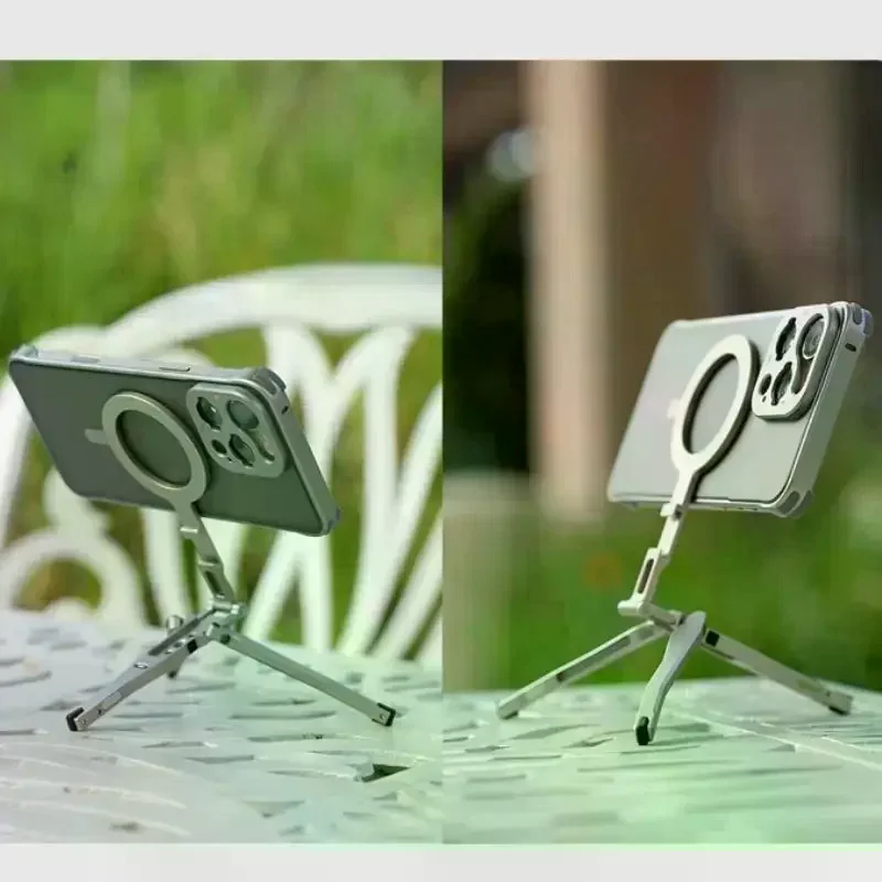 حامل هاتف Magsafe متعدد الاستخدامات مع حذاء بارد؛ تصميم ثلاثي القوائم قابل للطي ومغناطيسي مع خطاف مصمم لهواتف Android #4