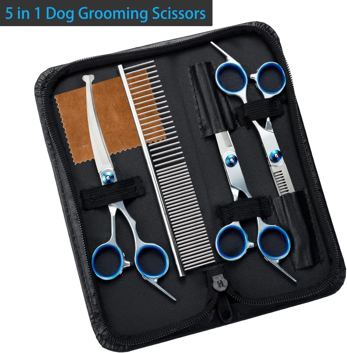 Pet Safety Round Head Grooming Scissors Stainless Steel Blunt Tip Trimming Shears for Dogs Cats Precise Hair Cutting Tool
