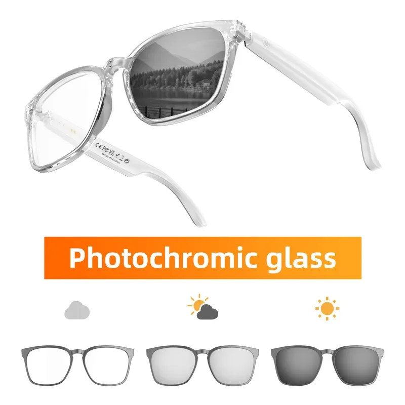 AI Bluetooth Smart Glasses Men Women Anti Blue Light Translation Call Music Open Ear Headset Wireless Audio Eyewear